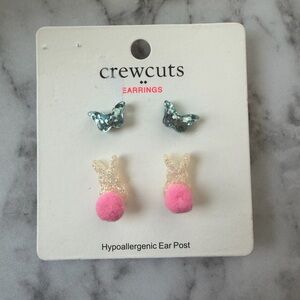 J.Crew - Crewcuts Girl’s Bunny and Butterfly earrings set-of two